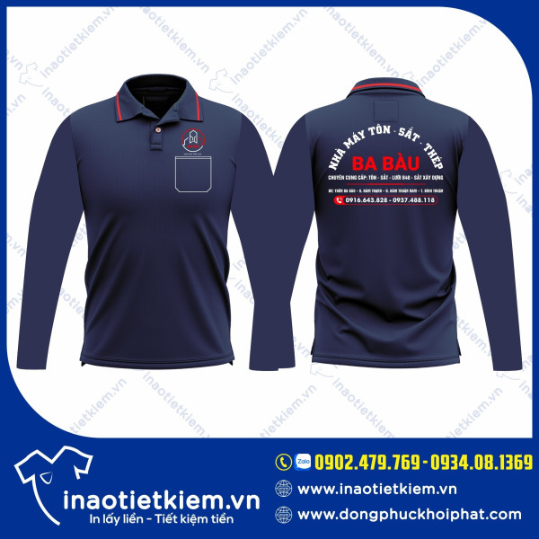 Áo thun đồng phục tay dài cho nhân viên kỹ thuật