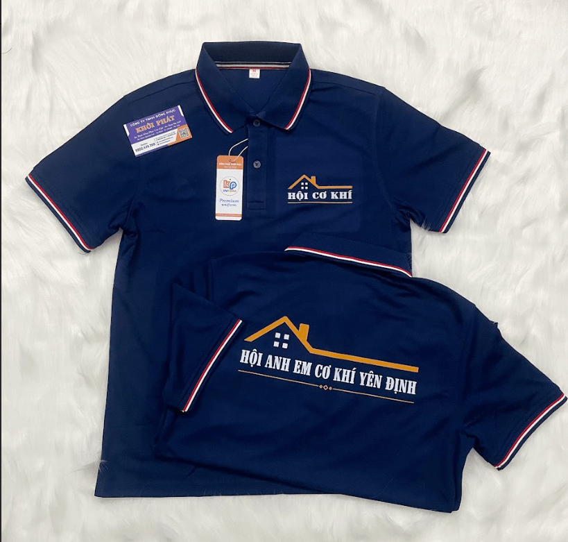 áo thun đồng phục in logo đã kiểm tra vị trí và kích thước thực tế