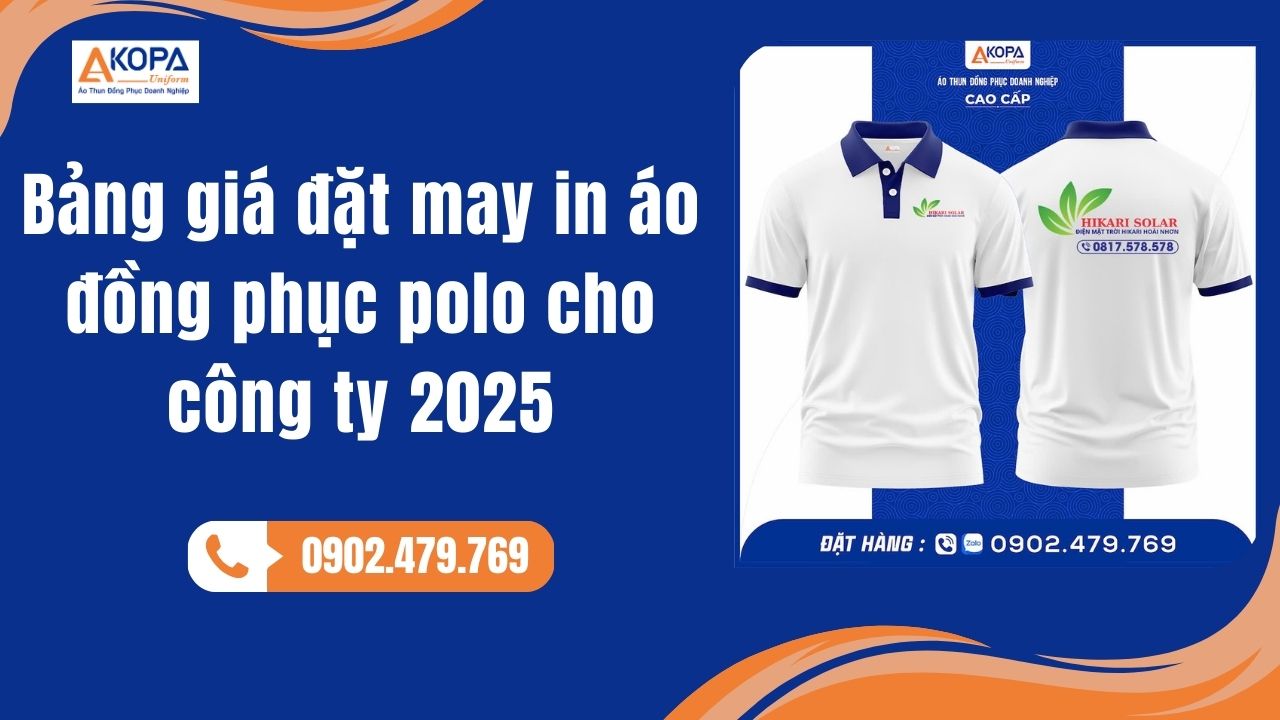 Bảng giá đặt may in áo đồng phục polo cho công ty 2025