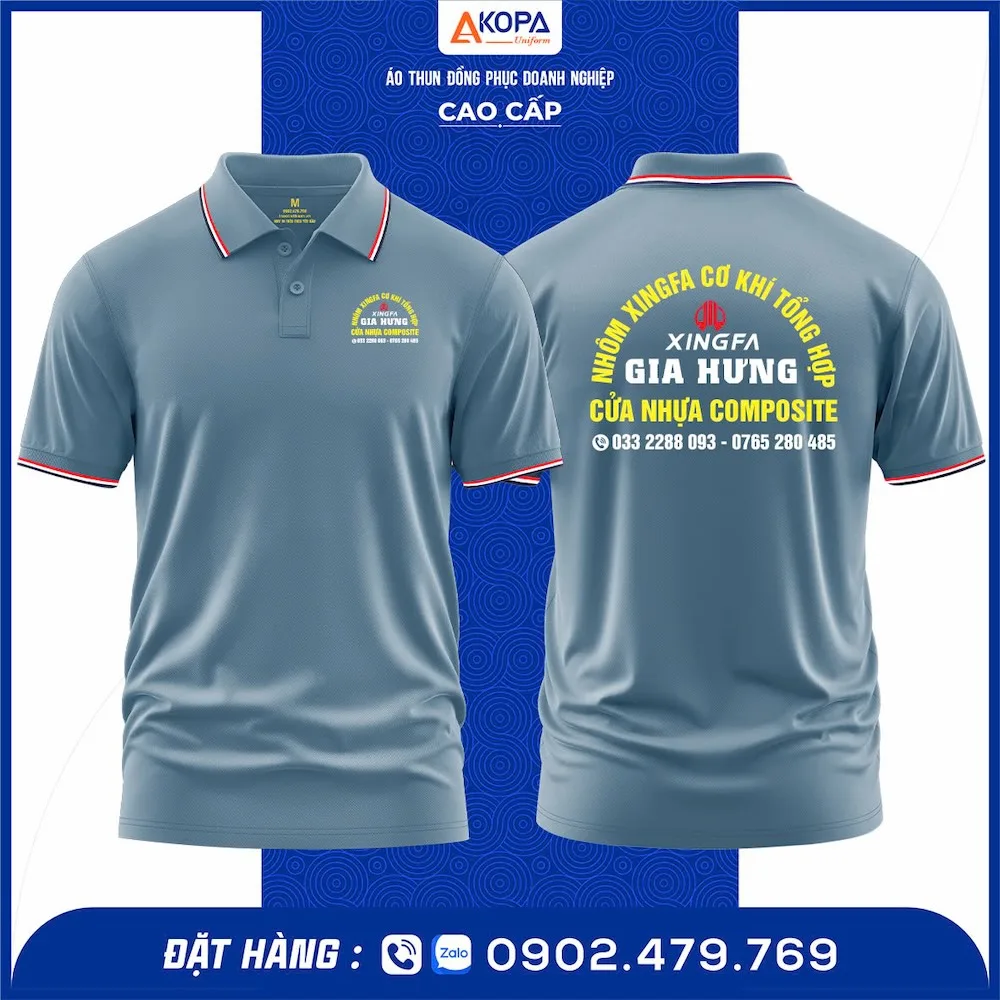 mockup áo thun đồng phục doanh nghiệp in logo trước khi sản xuất