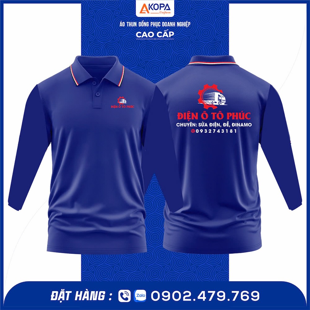 Áo thun đồng phục tay dài cho nhân viên kỹ thuật