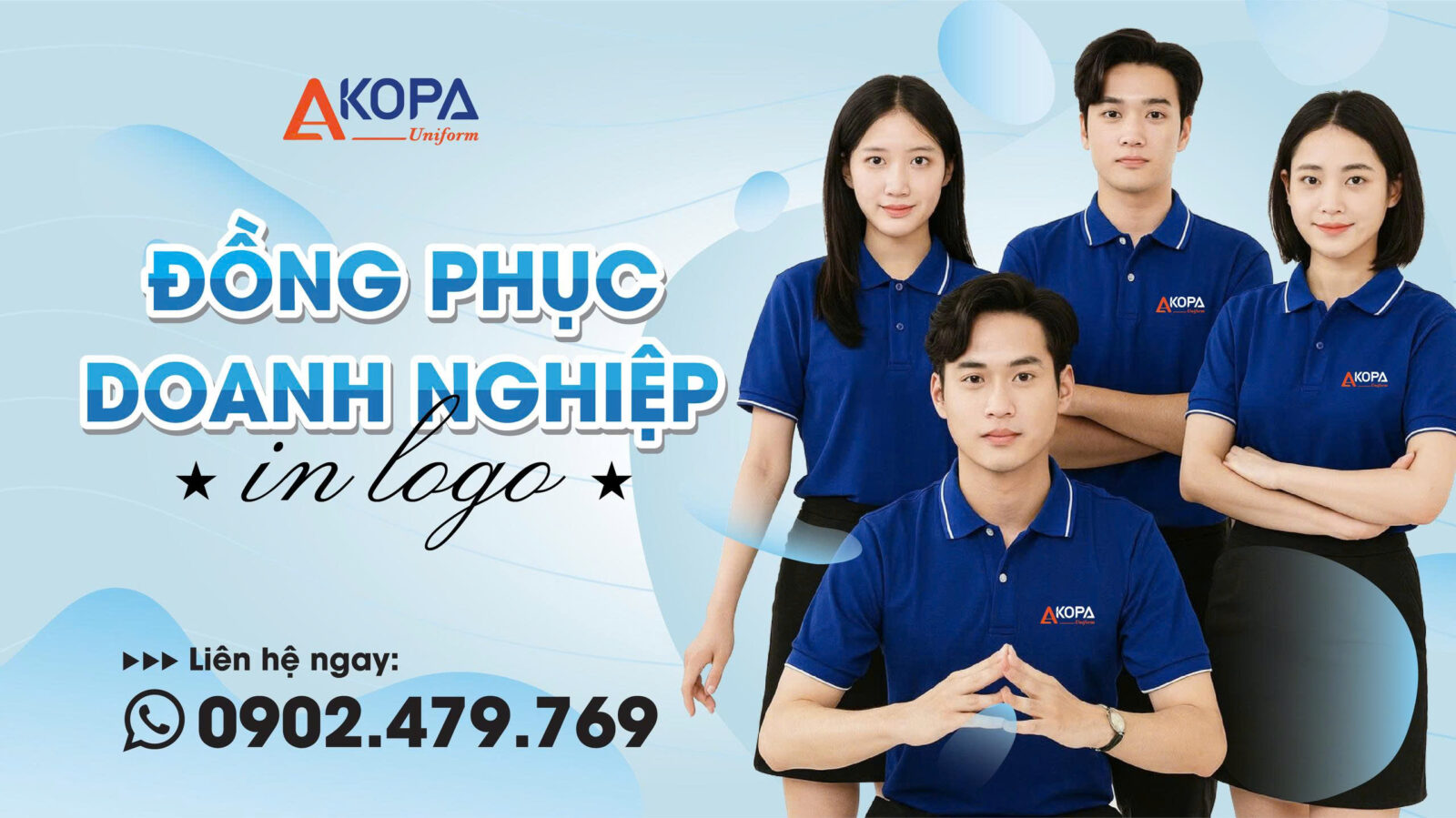 AKOPA - Áo đồng phục doanh nghiệp in logo sắc nét, kích thước nhỏ, phù hợp sử dụng lâu dài
