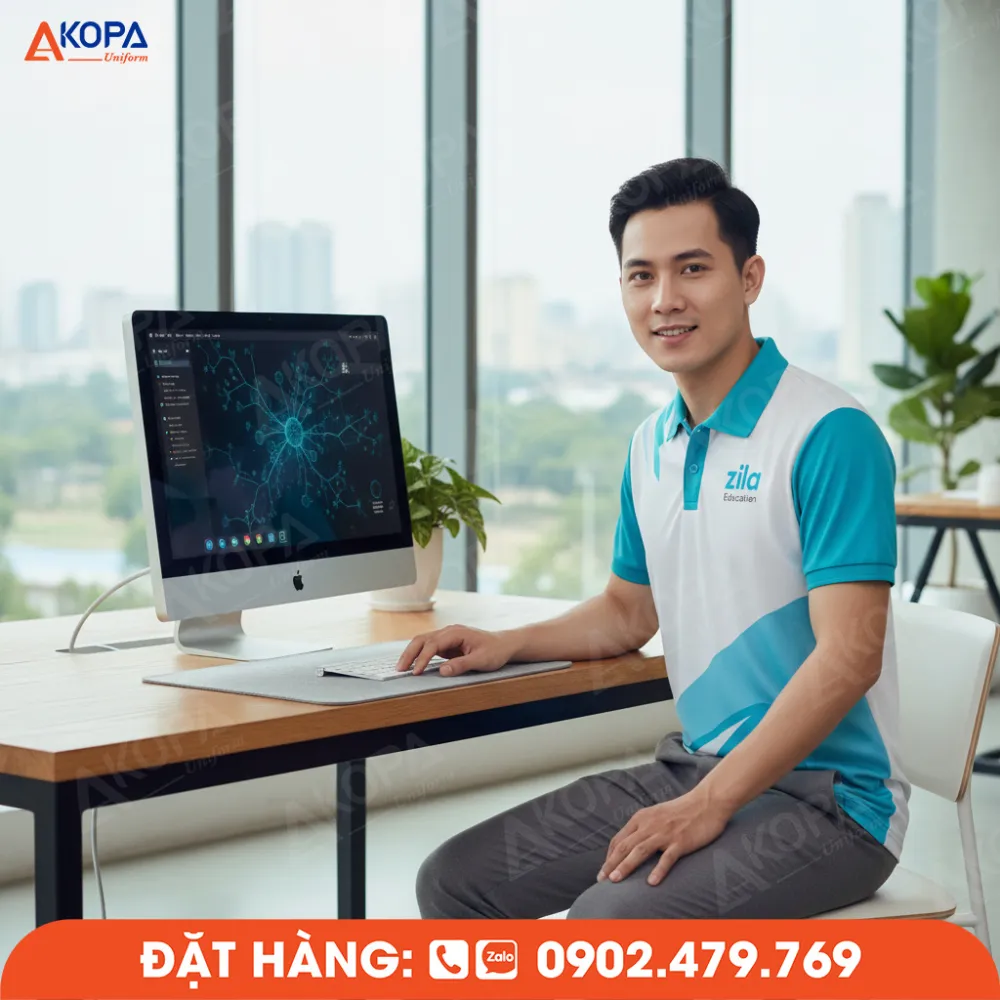 áo thun đồng phục công ty được sử dụng trong môi trường làm việc thực tế