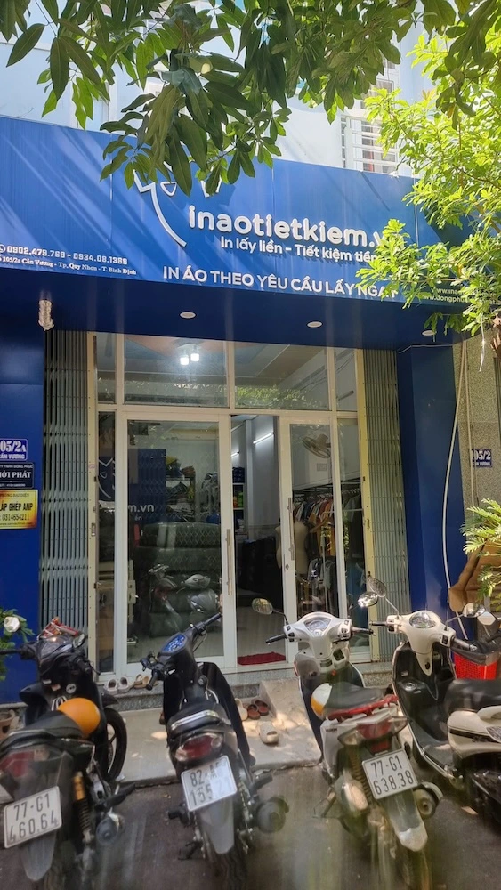 cửa hàng in áo theo yêu cầu tại quy nhơn bình định với mặt tiền thực tế