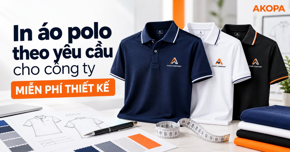 In áo polo theo yêu cầu cho công ty – miễn phí thiết kế tại AKOPA