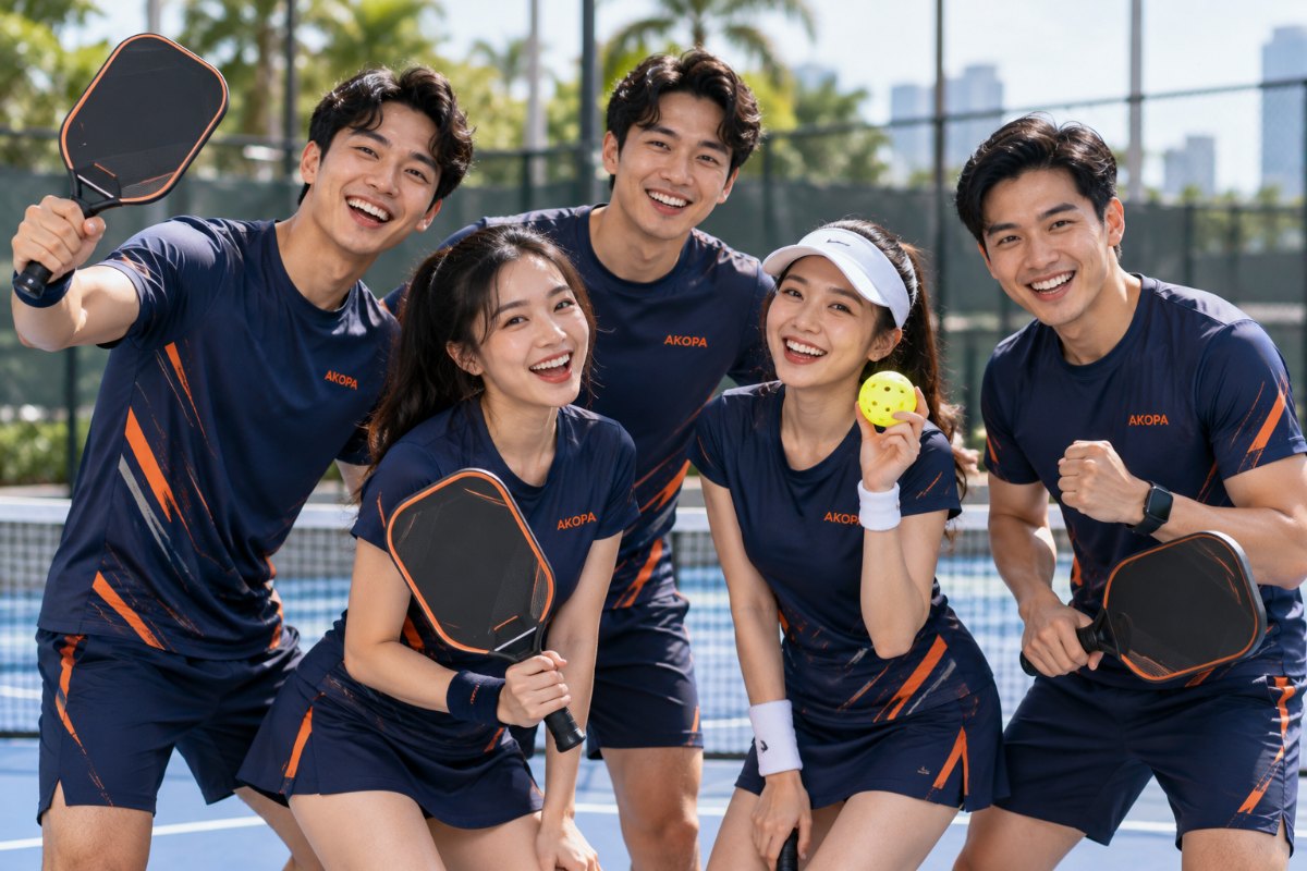 Đội pickleball mặc áo đồng phục pickleball AKOPA