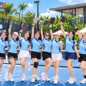 Áo Đồng Phục Pickleball CLB Nữ Xanh Da Trời