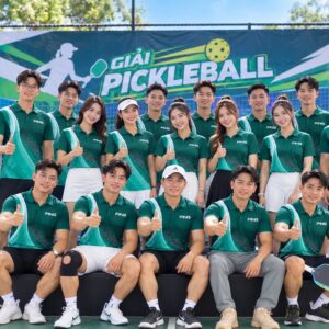 Áo Đồng Phục Pickleball Đội Giải Xanh Lá Đậm