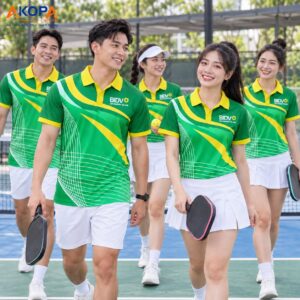Áo Đồng Phục Pickleball Xanh Chuối Phối Vàng